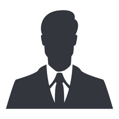 Vector Single Black Silhouette Icon - Businessman