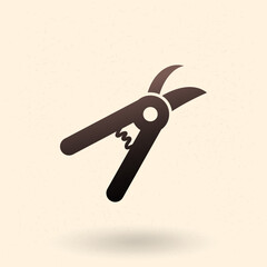 Garden Shears. Vector Pruner Icon