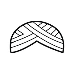 Blangkon traditional hat from central java illustration