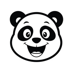 a black outline panda head.eps