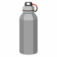 Steel Water Bottle Vector on white background.