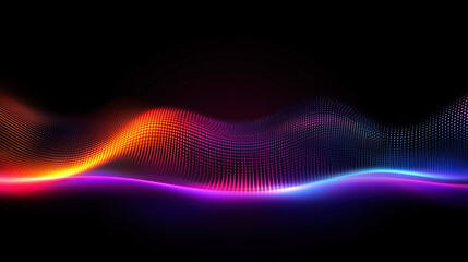 Colorful digital wave with glowing dots
