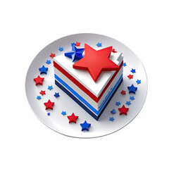 Patriotic layered cake red white blue stars festive dessert celebration independence day food holiday treat party sweet bakery design