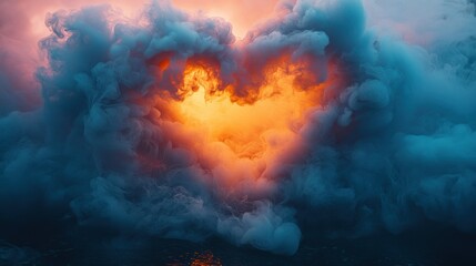 Fototapeta premium Heart-shaped cloud formations