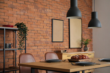 Interior of modern stylish dining room