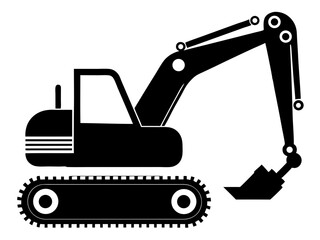 Excavator Silhouette Vector Design, Excavator SVG File, Construction Vehicle Icon