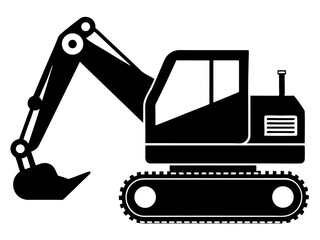 Excavator Silhouette Vector Design, Excavator SVG File, Construction Vehicle Icon