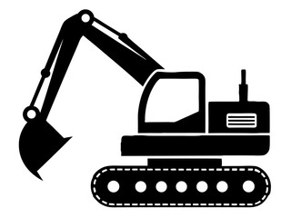 Excavator Silhouette Vector Design, Excavator SVG File, Construction Vehicle Icon