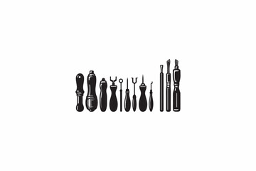 An Awl tools vector silhouette image made by adobe illustrator.