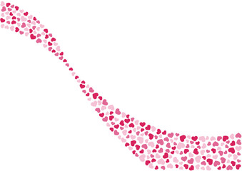 ハート柄の背景 赤系の3色 ハート