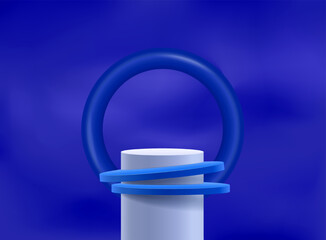 3d rendering, Abstract minimal blue stage for product display present background.