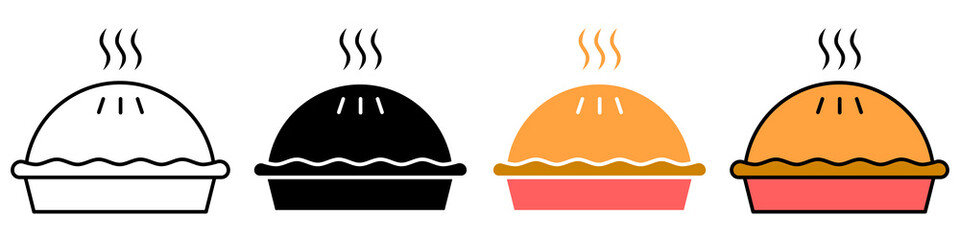 Pie Icon Set. Symbol of Pie. Pie Vector Icon in line style design. Vector illustration.