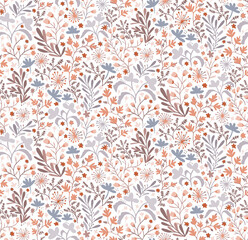 seamless little flowers and leaves pattern