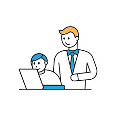 set of business people