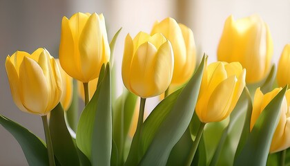 bouquet of yellow tulips