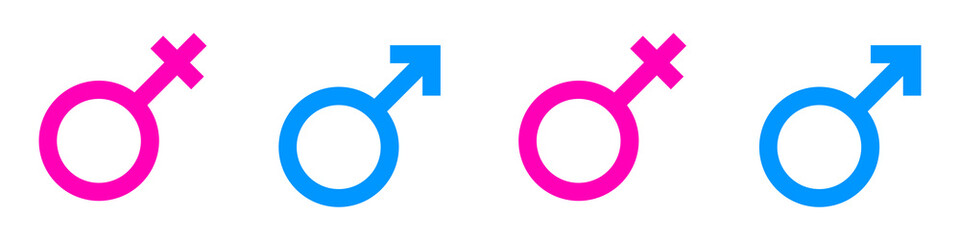 Gender Icon Set. Symbol of Gender. Gender Vector Icon in line style design. Vector illustration.