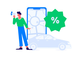 Flat vector concept operation hand drawn illustration of people taking a taxi
