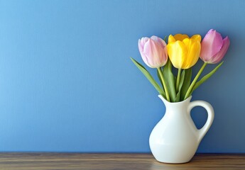 Spring tulips in vase