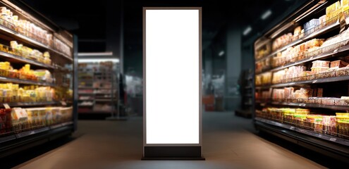 Blank Supermarket Signboard Advertising Space, Showcase Products, Attract Customers, Increase Sales, Improve Branding, Effective Marketing