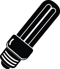 Creative stylish Energy saving fluorescent lamp silhouette vector art, Energy saving fluorescent lamp line art vector illustration