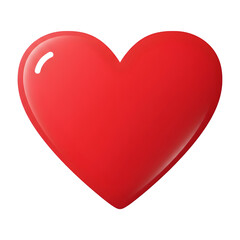 A Single, Shiny Red Heart Representing Love and Affection.