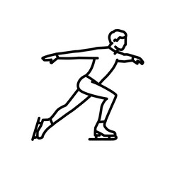 Obraz premium Skater gliding gracefully in motion on an ice rink. 