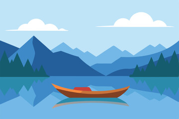 landscape with mountains and lake