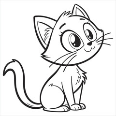vector illustration of cartoon cat