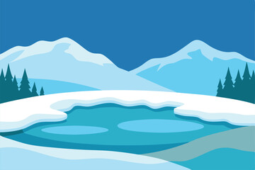 Fototapeta premium winter mountain landscape with snow