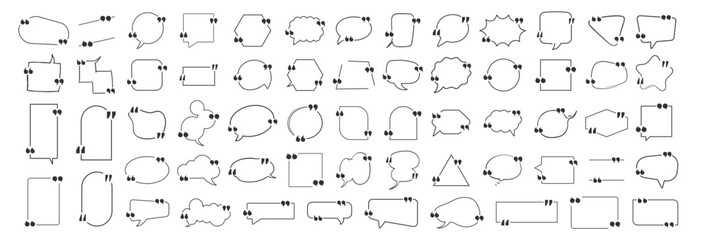 Big Set of Vector Quote Boxes and Speech Bubble Frames. Blank Templates for Text, Info Design, Blogs, and Communication