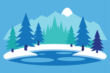 Obraz premium winter forest landscape