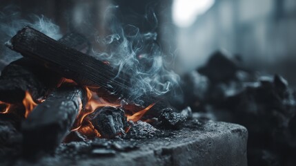 Intense black flame burning fiercely crea-1 - thrilling heat ominous