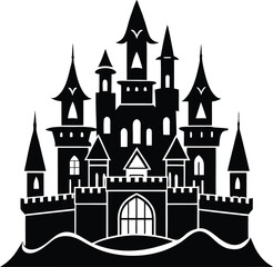 Obraz premium Castle silhouette vector illustration