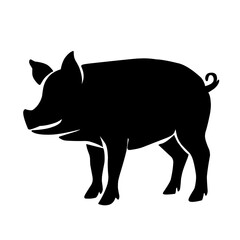 Pig silhouette isolated on white background. vector illustration