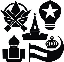 Obraz premium Back to user design elements Russian set of design