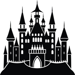 Obraz premium Castle silhouette vector illustration