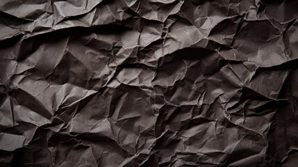 Crumpled Dark Brown Paper Texture for Creative Background Use