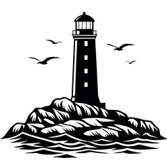 Black-and-white-vector-illustration-of-a-tall-light  