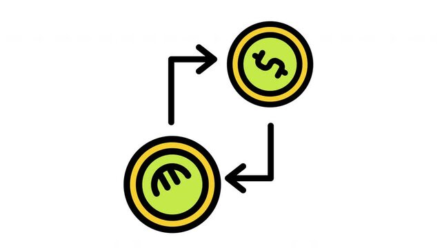 Currency exchange showing euro and dollar bills for financial concepts, banking services, international currency exchange, forex trading, financial markets illustrations.
