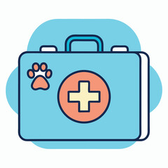 Obraz premium First-aid-kit-for-pets-illustration-whit-solid-color. 