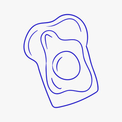 Creative illustration of toast with a fried egg on top captured in a minimalist style