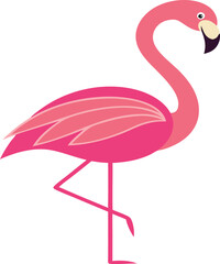 Obraz premium Elegant Pink Flamingo Vector – Minimalist Tropical Bird Illustration with Clean Lines