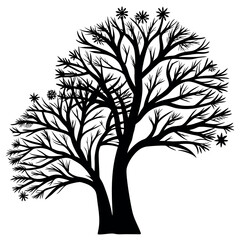 Obraz premium Snowy-stylized-tree-icon-silhouette-vector 