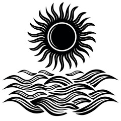 sun-and-wave-icon-silhouette-vector-with-white-background  