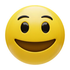 Fototapeta premium A cheerful, three-dimensional emoticon displaying genuine happiness.
