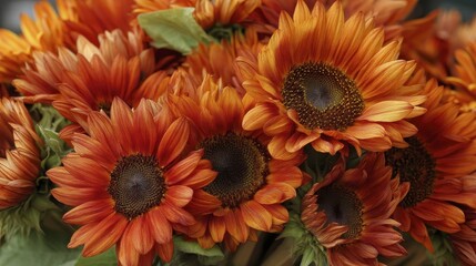 A vibrant array of golden sunflowers, showcasing a variety of bloom stages - floral in sunlight yellow pattern sunny