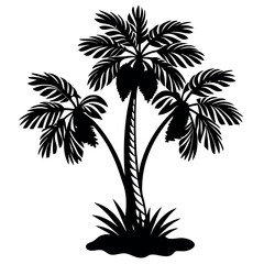 Traveler's palm tree icon silhouette vector 