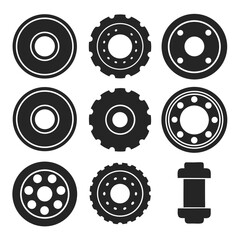 Bearing Machinery Parts Icon Vector Art Illustration Design