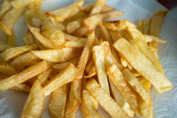 french fries on a white background