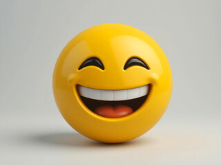 Fototapeta premium 3D yellow emoticon laughing out loud expression